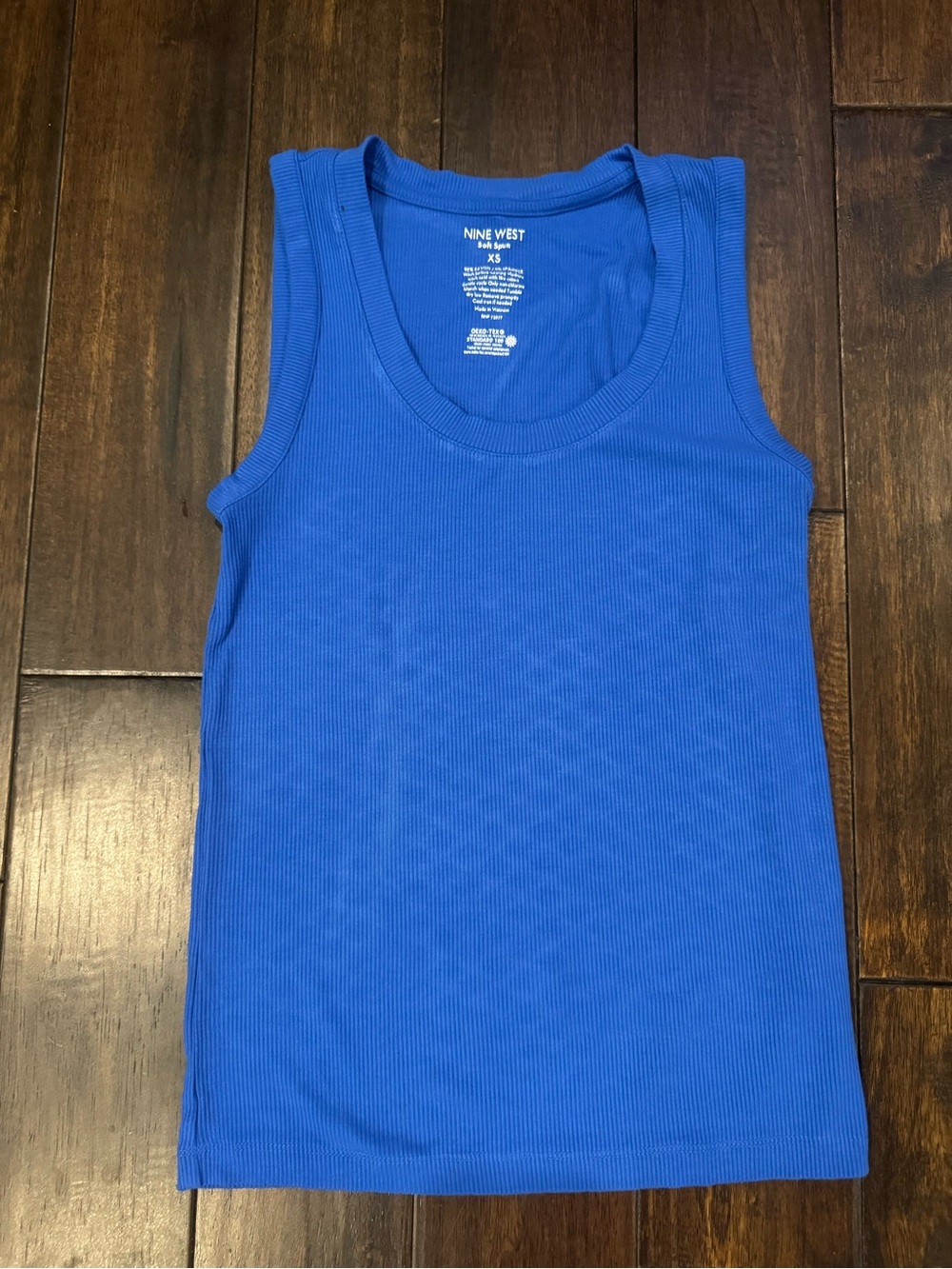 Women’s Nine West Ribbed Tank Top – Blue – XS